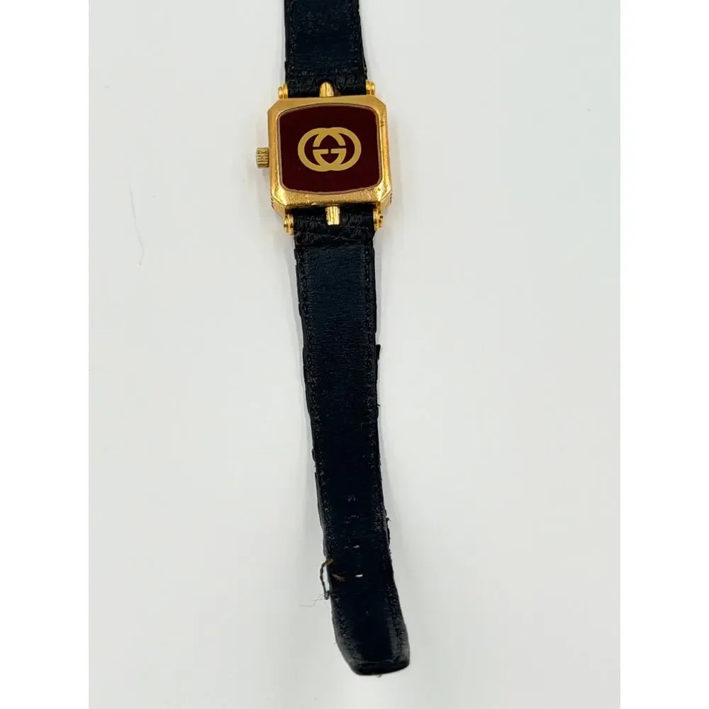 Vintage Swiss Gucci Gold Plated Women Ladies Watch For Parts Or Repair